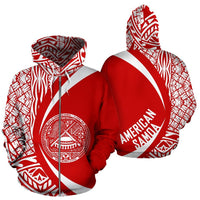 American Samoa Polynesian Zip up Hoodie Circle Style 01 - Polynesian Pride