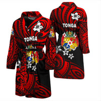 Mate Ma'a Tonga Rugby Men's Bath Robe Polynesian Unique Vibes - Red - Polynesian Pride