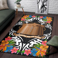 Tokelau Area Rug - Coat OfArmsWith Tropical Flowers - Polynesian Pride