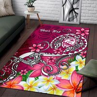 Guam Custom Personalised Area Rug - Turtle Plumeria (Pink) Pink - Polynesian Pride