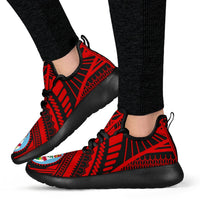 Fiji Polynesian Tattoo Mesh Knit Sneakers Red - Polynesian Pride