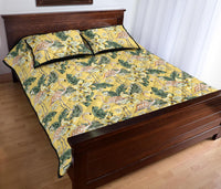 Hawaii Quilt Bed Set Tropical Flamingo Yellow AH - Polynesian Pride