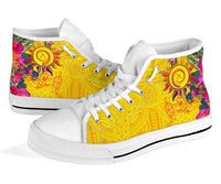 Polynesian High - Top Shoes - Vanuatu Symbols With Hibiscus - Polynesian Pride