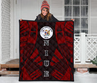 Niue Premium Quilt - Niue Seal Polynesian Red Tattoo - Polynesian Pride