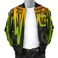 Pohnpei Men's Bomber Jacket - Pohnpei Seal In Heartbeat Patterns Style (Reggae) - Polynesian Pride