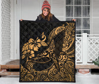 Polynesian Hawaii Premium Quilt - Polynesian Golden Humpback Whale - Polynesian Pride