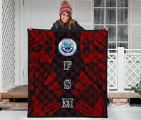 Federated States Of Micronesia Premium Quilt - Federated States Of Micronesia Seal Polynesian Red Tattoo - Polynesian Pride