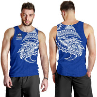 Samoa Tattoo Rugby Style Men's Tank Top K4 Blue - Polynesian Pride
