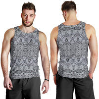 Polynesian Men's Tank Top Black And White White - Polynesian Pride