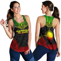 Marshall Islands Women's Racerback Tank - Polynesian Chief Reggae Version - Polynesian Pride