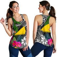 Tokelau Women Racerback Tank - Turtle Plumeria Banana Leaf - Polynesian Pride