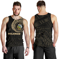 Solomon Islands Polynesian Tattoo Style Tank Top A7 Gold - Polynesian Pride