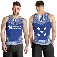 Gambier Islands Men's Tank Top - Polynesian Chief Flag Version - Polynesian Pride