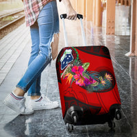 Samoa Luggage Covers - Polynesian Hook And Hibiscus (Red) - Polynesian Pride