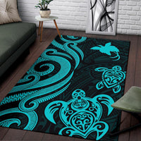 Papua New Guinea Area Rug - Turquoise Tentacle Turtle - Polynesian Pride
