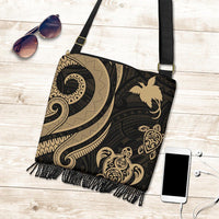 Papua New Guinea Boho Handbag - Gold Tentacle Turtle - Polynesian Pride