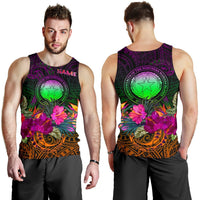 Northern Mariana Islands Polynesian Personalised Men's Tank Top - Summer Hibiscus - Polynesian Pride