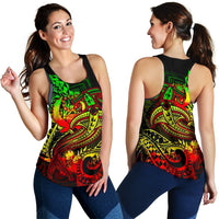 Pohnpei Women's Racerback Tank - Reggae Shark Polynesian Tattoo - Polynesian Pride