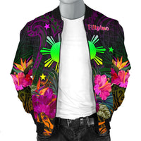 The Philippines Men's Bomber Jacket - Summer Hibiscus - Polynesian Pride