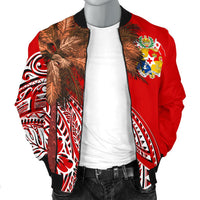 Tonga Men's Bomber Jacket - Polynesian Palm Tree Flag - Polynesian Pride