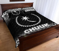 Chuuk Quilt Bed Set - Chuuk Flag Black Fog Style - Polynesian Pride