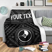 Yap Personalised Premium Blanket - Yap Seal With Polynesian Tattoo Style - Polynesian Pride