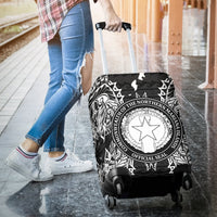 Northern Mariana Islands Polynesian Luggage Covers Map Black - Polynesian Pride