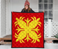 Hawaiian Premium Quilt Royal Pattern - Royal - A2 Style - Polynesian Pride