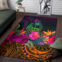 Guam Polynesian Area Rug - Summer Hibiscus - Polynesian Pride