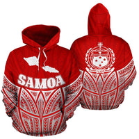 Samoa Polynesian Hoodie Red Pride Map nd Seal Unisex Red - Polynesian Pride