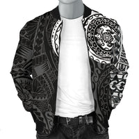 Polynesian Tattoo Style Men's Bomber Jacket White - Polynesian Pride