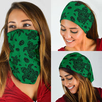Polynesian Turtle Palm And Sea Pebbles Green Bandana 3 - Pack - Polynesian Pride