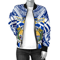 Nauru Rugby Women Bomber Jacket Symbol Star Polynesian - Polynesian Pride