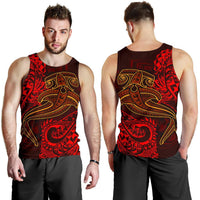Polynesian Men's Tank Top - Red Shark Polynesian Tattoo Red - Polynesian Pride