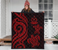 Vanuatu Premium Quilt - Red Tentacle Turtle - Polynesian Pride