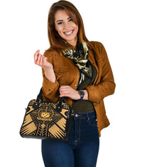 Samoa Polynesian Shoulder Handbag - Samoa Gold Seal with Polynesian Tattoo - Polynesian Pride