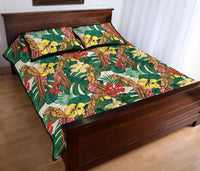 Hawaii Quilt Bed Set Tropical Leaves Flowers And Birds Floral jungle AH - Polynesian Pride