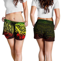 New Zealand All Over Print Women's Shorts, Maori Polynesian Tattoo Reggage - Polynesian Pride