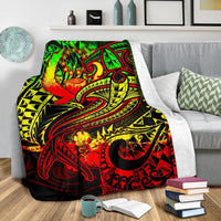 Pohnpei Premium Blanket - Reggae Shark Polynesian Tattoo - Polynesian Pride