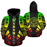 Marshall Islands All Over Hoodie Reggae Tattoo Style Unisex Mix - Polynesian Pride