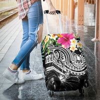 Tahiti Polynesian Luggage Covers - Summer Plumeria (Black) - Polynesian Pride