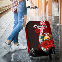 Nauru Polynesian Luggage Covers - Coat Of Arm With Hibiscus - Polynesian Pride