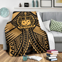 Samoa Polynesian Premium Blanket - Samoa Gold Seal with Polynesian Tattoo - Polynesian Pride