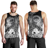 Federated States of Micronesia Men's Tank Top - Humpback Whale with Tropical Flowers (White) White - Polynesian Pride