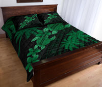 Hawaii Turtle Plumeria Coconut Tree Polynesian Quilt Bed Set - Green - Polynesian Pride