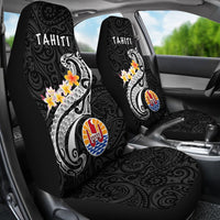 Tahiti Car Seat Covers - Tahiti Seal Polynesian Patterns Plumeria (Black) - Polynesian Pride