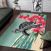Hawaii Area Rug - Hawaii Turtles With Plumeria Classic Area Rug - Polynesian Pride