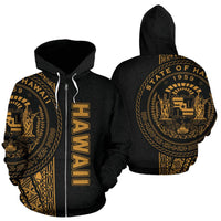 Polynesian Hawaii Zip up Hoodie Yellow Line Unisex Yellow - Polynesian Pride