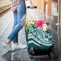 Tonga Polynesian Luggage Covers - Summer Plumeria (Turquoise) - Polynesian Pride