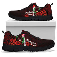 Pohnpei Micronesia Sneakers - Coat Of Arm With Hibiscus - Polynesian Pride